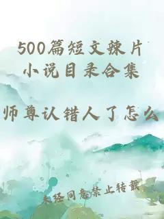 500篇短文辣片小说目录合集